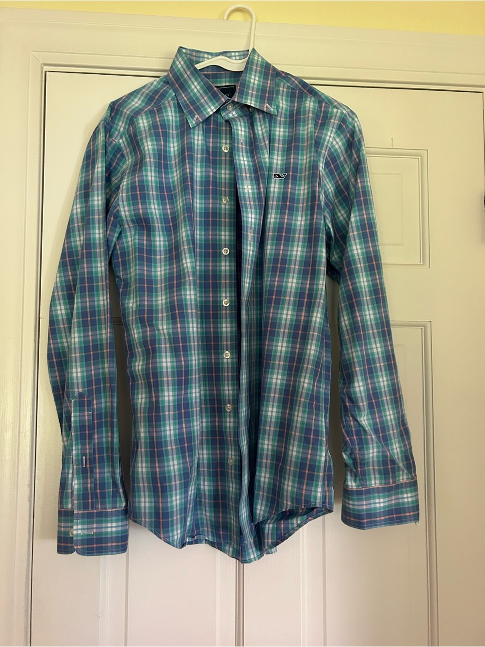 Vineyard Vines Teal, Blue & Purple Plaid Button-Up Shirt